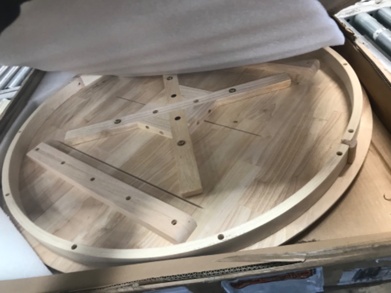 Photo 1 of **INCOMPLETE MISSING LEGS// MISSING BOX 2 !! International Concepts Round Pedestal Table, Unfinished
