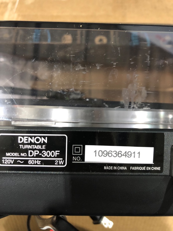 Photo 3 of **Parts Only** Non Functional**Denon DP-300F Fully Automatic Analog Turntable with Built-in Phono Equalizer | Unique Tonearm Design | Hologram Vibration Analysis | Slim Design

