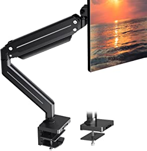 Photo 1 of MOUNT PRO Single Monitor Arm Fits up to 43 inches/37.5lbs Ultrawide Screen, Premium Heavy Duty Monitor Mount, Full Motion Monitor Stand with C Clamp/Grommet Mounting Base,75x75/100x100 VESA Desk Mount
