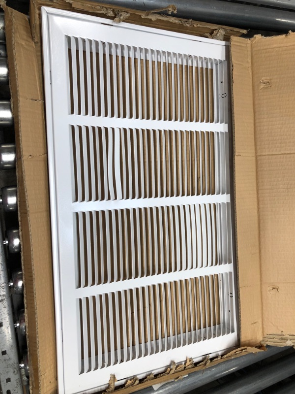 Photo 2 of 24"W x 14"H [Duct Opening Measurements] Steel Return Air Filter Grille (HD Series) Removable Door | for 1-inch Filters, Vent Cover Grill, White, Outer Dimensions: 26 5/8"W X 16 5/8"H for 24x14 Opening