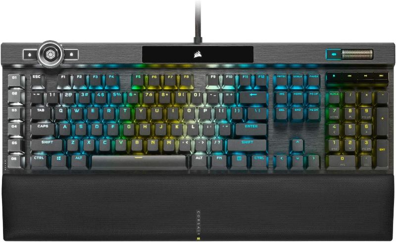 Photo 1 of **Parts Only**Corsair K100 RGB Optical-Mechanical Gaming Keyboard - Corsair OPX RGB Optical-Mechanical Keyswitches - AXON Hyper-Processing Technology for 4X Faster...
