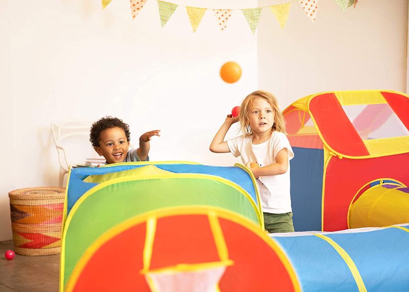 Photo 1 of 7 Piece Kids Ball Pit Play Tunnel for Kids Tunnel - with 4 Dart Balls | Ball Pits for Toddlers | Baby Tunnel for Toddlers | Toddler Tunnel
