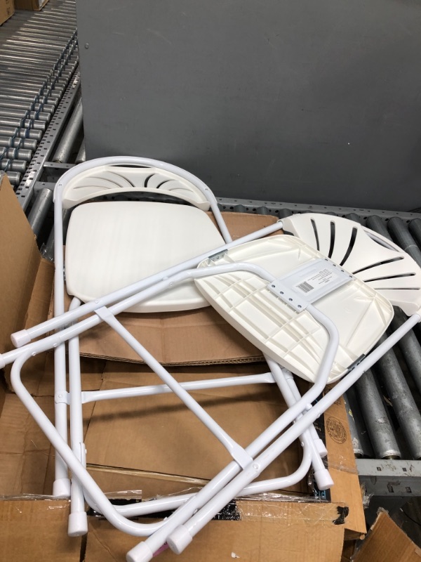 Photo 1 of 2 Sets of Folding Chair, Plastic, Fan Back, White
