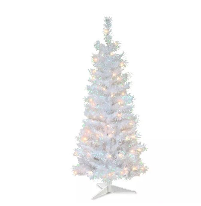 Photo 1 of 4ft Pre-lit Tinsel Artificial Christmas Tree Clear Lights 