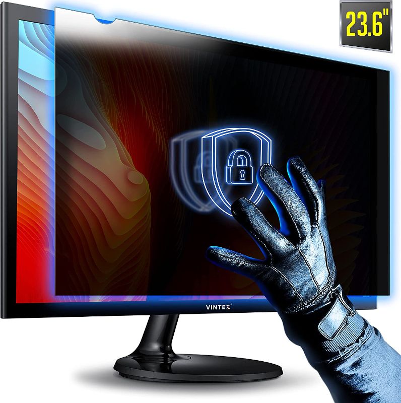 Photo 1 of 23.6 Inch Smart Computer Privacy Screen Filter for Widescreen Computer Monitor - Anti-Glare - Anti-Scratch Protector Film for Data Confidentiality - 16:9 Aspect Ratio - Stop Giving Unrestricted Access