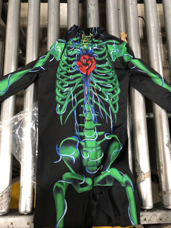 Photo 1 of Remimi Kids Halloween Costume Zip Up Back Boys Girls Skeleton Bodysuit 7-14 Years