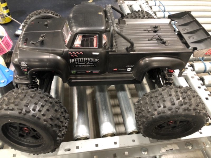 Photo 6 of ARRMA 1/8 NOTORIOUS 6S V5 4 Wheel Drive BLX Stunt RC Truck with Spektrum Firma RTR Transmitter and Receiver Included Batteries and Charger Required Bl
