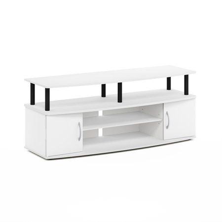 Photo 1 of Furinno JAYA Large Entertainment Center Hold up to 55-IN TV, White/Black