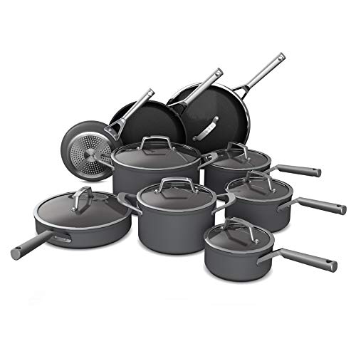 Photo 1 of **MISSING PARTS**
Ninja C39900 Foodi 16-Piece Cookware Set NeverStick Premium Hard-Anodized Slate Grey** 3 POTS- 3 PANS ONLY!!!
