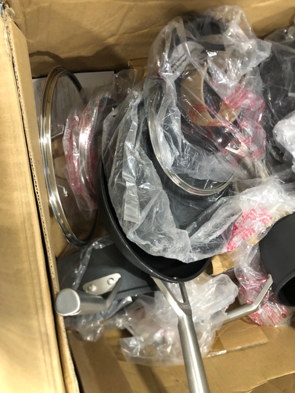 Photo 6 of **MISSING PARTS**
Ninja C39900 Foodi 16-Piece Cookware Set NeverStick Premium Hard-Anodized Slate Grey** 3 POTS- 3 PANS ONLY!!!
