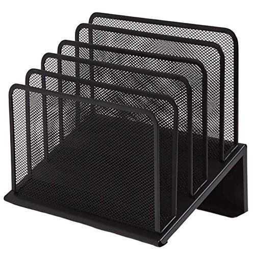 Photo 1 of 1InTheOffice Black Wire Mesh 5 Section Incline Sorter
