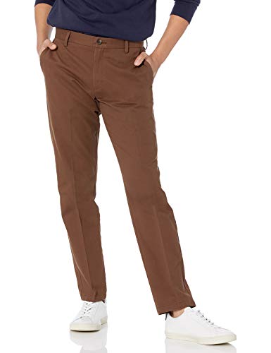 Photo 1 of BUNDLE OF Amazon Essentials Men's Slim-Fit Wrinkle-Resistant Flat-Front Chino Pant, Brown, 31W X 30L
AND AMAZON BASICS SHORTS 31W
