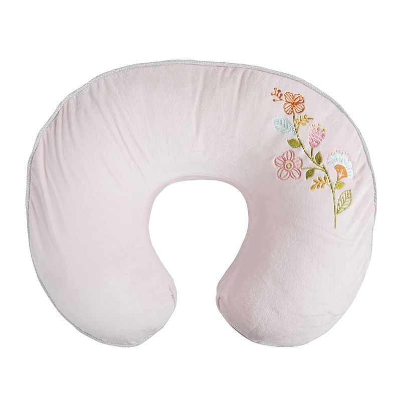 Photo 1 of Boppy Nursing Pillow and Positioner—Luxe | Pink Sweet Safari with Embroidery | Breastfeeding, Bottle Feeding and Baby Support | With Removable Cover in Premium Fabric | Awake-Time Support
