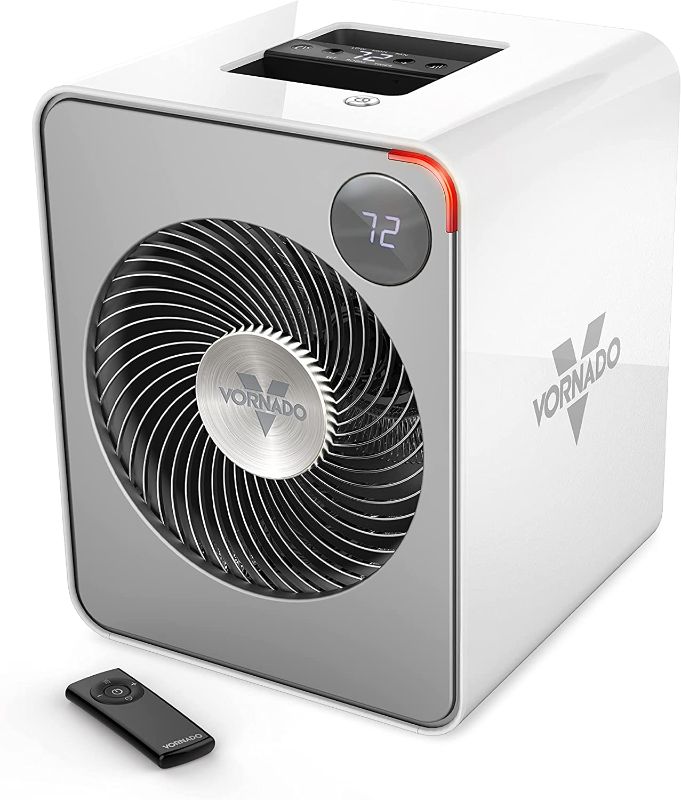 Photo 1 of Vornado VMH500 Whole Room Metal Heater with Auto Climate, 2 Heat Settings, Adjustable Thermostat, 1-12 Hour Timer, and Remote, Ice White
