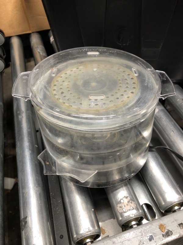 Photo 2 of 20-Cup Silver 2-Tier Food Steamer with Stainless Steel Base and Plastic Containers