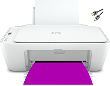 Photo 1 of HP DeskJet 2752e Series Wireless Inkjet Color All-in-One Printer | Print Copy Scan | Mobile Printing | USB Connectivity | Up to 4800 x 1200 DPI | Print Up to 7.5 ISO PPM + Printer Cable
