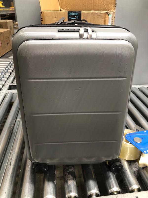 Photo 2 of COOLIFE Luggage Suitcase Piece Set Carry On ABS+PC Spinner Trolley with pocket Compartmnet Weekend Bag (Titanium gray, 20in(carry on)