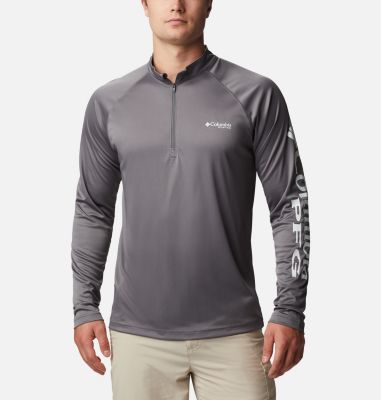 Photo 1 of Columbia Men's Terminal Tackle 1/4 Zip Top - Small - City Grey / White Logo
