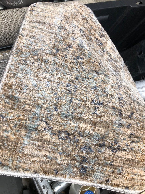 Photo 2 of Angela Rose x Loloi Blake Collection BLA-03 Taupe / Blue, Transitional 18" x 18" Sample Rug Taupe / Blue 18" x 18" Sample