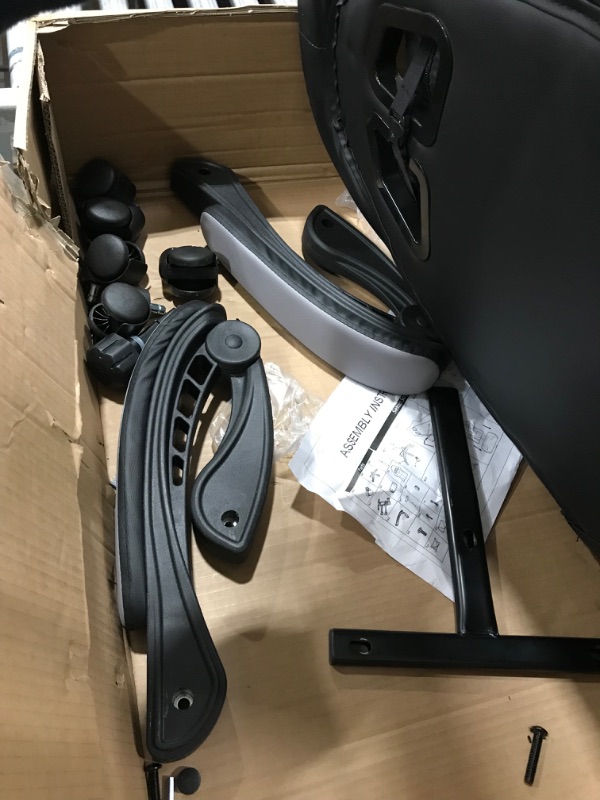 Photo 3 of *SELLING FOR PARTS*
Gaming Chair, Computer Chair with Lumbar Support, Ergonomic Height Adjustable Recliner Racing Video Game Chair with 360°-Swivel Seat and Headrest for Office or Gaming, 440lb Capacity,Black/Grey
