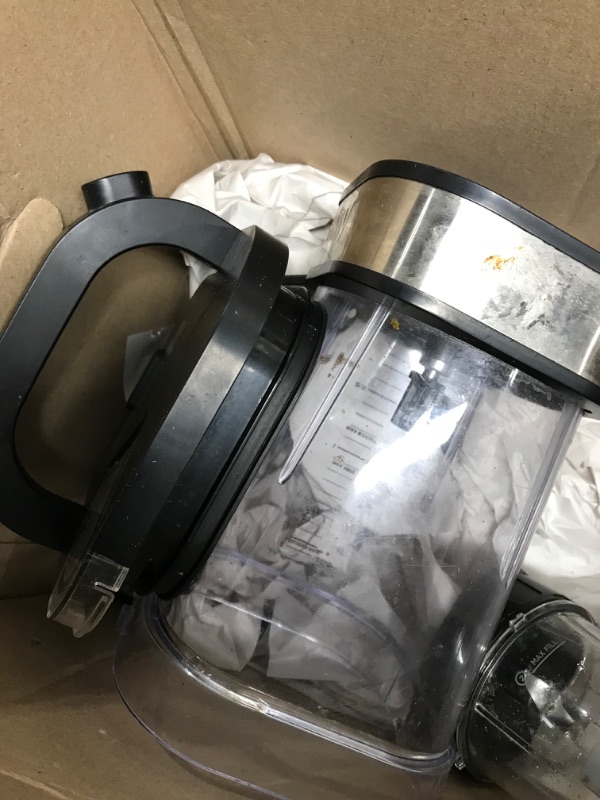 Photo 3 of Ninja SS351 Foodi Power Blender & Processor System 1400 WP Smoothie Bowl Maker & Nutrient Extractor* 6 Functions for Bowls, Spreads, Dough & More, smartTORQUE, 72-oz.** Pitcher & To-Go Cups, Silver Silver 72 fl oz. (64 oz max liquid) 72-oz. Nutrient Extra