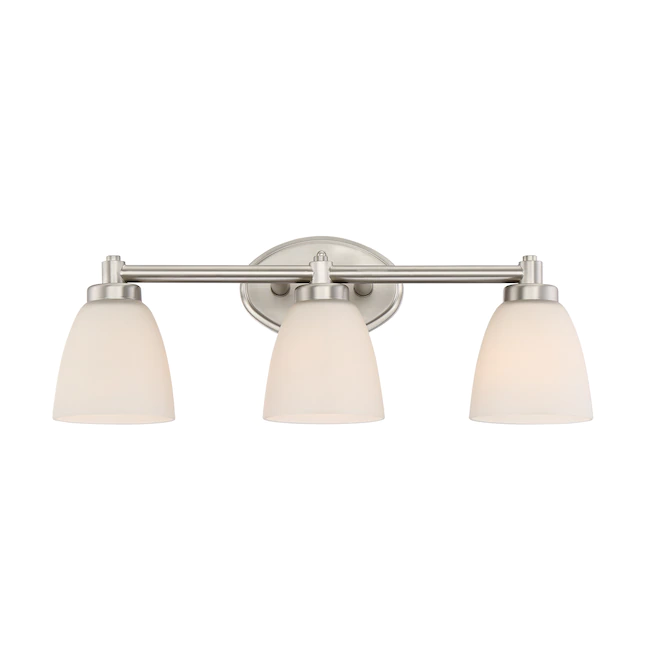 Photo 1 of allen + roth  22-in 3-Light Brushed Nickel Modern/Contemporary Vanity Light
