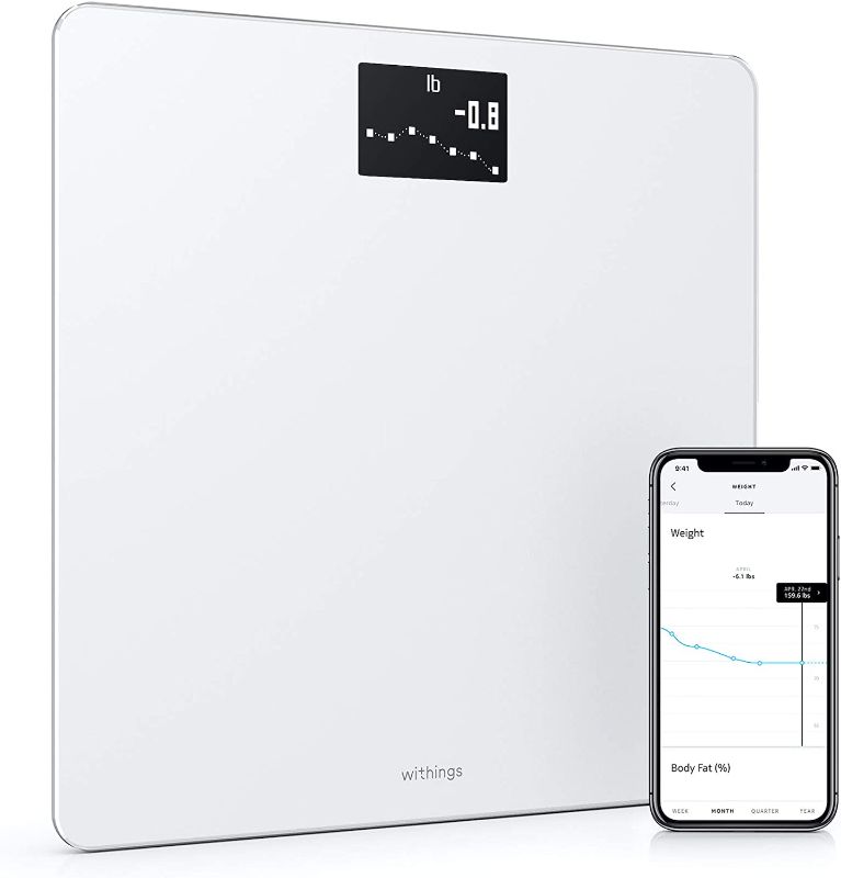 Photo 1 of Withings Body - Digital Wi-Fi Smart Scale with Automatic Smartphone App Sync, BMI, Multi-User Friendly, with Pregnancy Tracker & Baby Mode