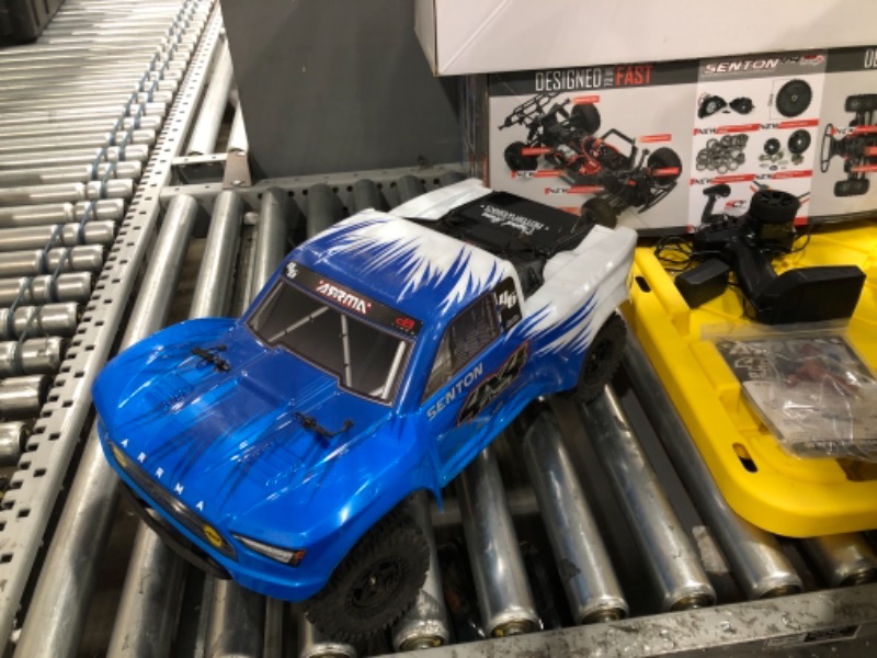 Photo 2 of ARRMA 1/10 SENTON 4X4 V3 MEGA 550 Brushed Short Course RC Truck RTR (Transmitter, Receiver, NiMH Battery and Charger Included), Blue, ARA4203V3T2
