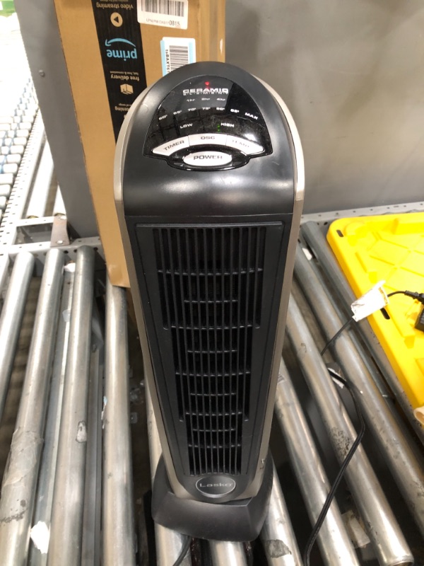 Photo 2 of Lasko 1500W Electric Oscillating Ceramic Tower Space Heater with Remote Control 751320 Black
