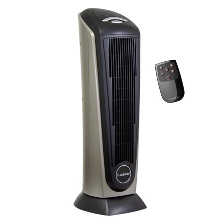 Photo 1 of Lasko 1500W Electric Oscillating Ceramic Tower Space Heater with Remote Control 751320 Black
