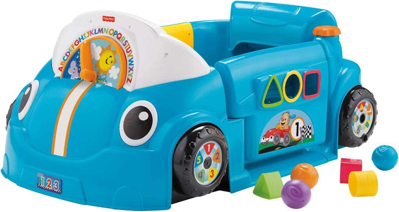 Photo 1 of Fisher-Price Laugh & Learn Crawl Around Car, Blue interactive play center with Smart Stages learning content for babies and toddlers ages 6 months and up
