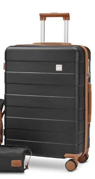 Photo 1 of Imiomo 24 IN Checked Luggage, Suitcase with Spinner Wheels, Hardside 2PCS Set Lightweight Rolling Travel Luggage with TSA Lock(24"/Black)