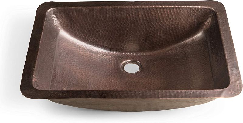 Photo 1 of Monarch Abode 17095 Pure Copper Hand Hammered Venetian Dual Mount Sink (21 inches), (Rectangle)
