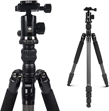 Photo 1 of SIRUI Traveler 7C Camera Tripod 65.55 inches Carbon Fiber Arca Tripod with E-10 360° Panorama Ball Head and Arca Swiss Quick Release Plate Load Capacity Up to 17.6lbs, Convertible to Monopod
