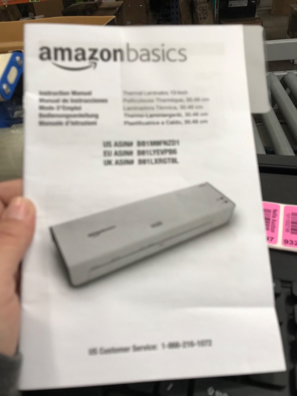 Photo 2 of Amazon Basics 9-Inch Thermal Laminator Machine
