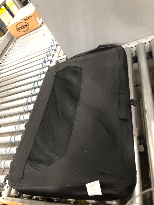 Photo 2 of **used, damaged**
Amazon Basics Folding Portable Soft Pet Dog Crate Carrier Kennel – 21 x 15 x 15 Inches, Black
