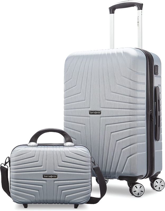 Photo 1 of Samsonite Hers N Hers Luggage with Spinner Wheels, 2-Piece Set (BeautyCrate plus Carry-On), Brushed Silver
