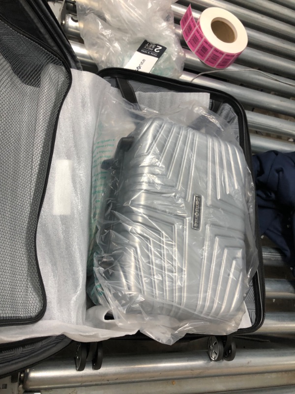 Photo 5 of Samsonite Hers N Hers Luggage with Spinner Wheels, 2-Piece Set (BeautyCrate plus Carry-On), Brushed Silver
