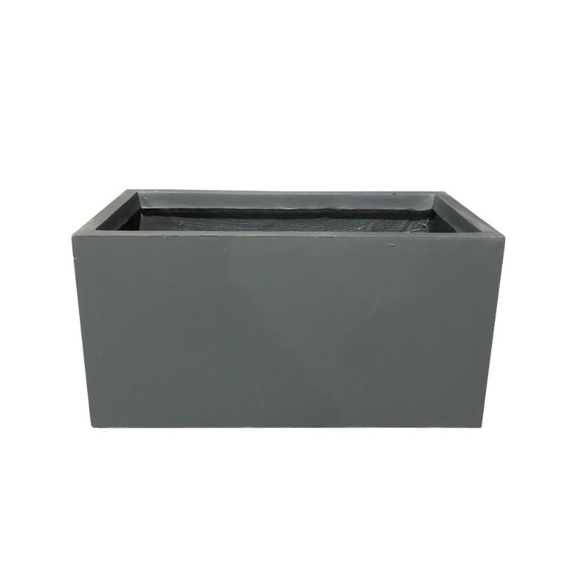 Photo 1 of **MINOR CRACKS**
KANTE Large 31 in. L Charcoal Lightweight Concrete Modern Long Low Outdoor Planter, Grey
