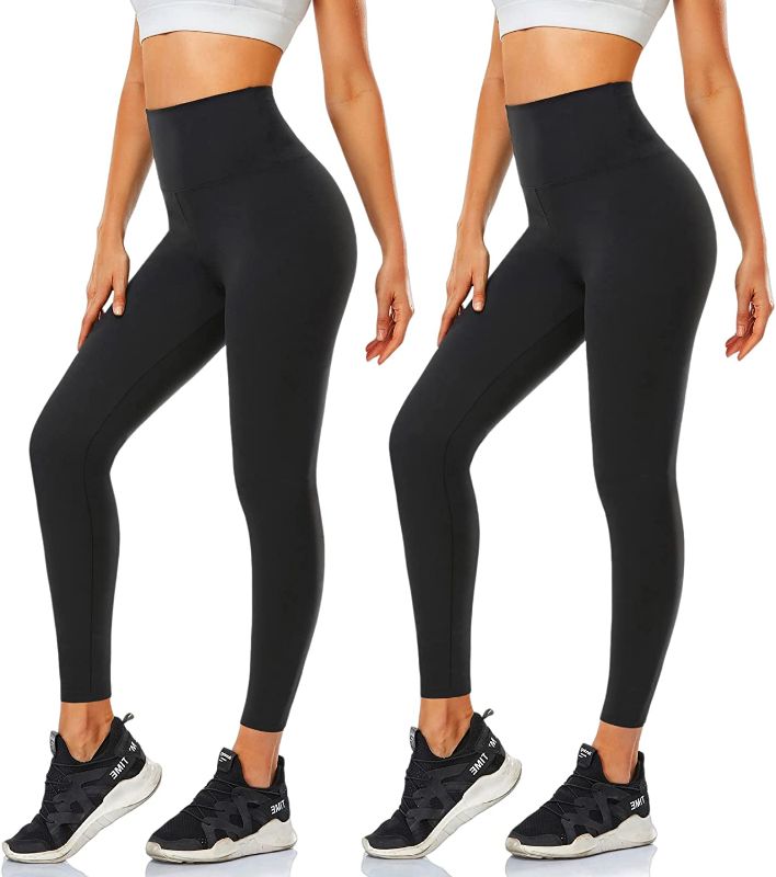 Photo 1 of CTHH 2 Pack Leggings for Women Tummy Control-High Waist Non See Through 4 Way Stretch Black Soft Workout Yoga Pants
