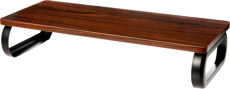 Photo 1 of Amazon Basics Wood Monitor Stand, Computer Riser, Walnut
