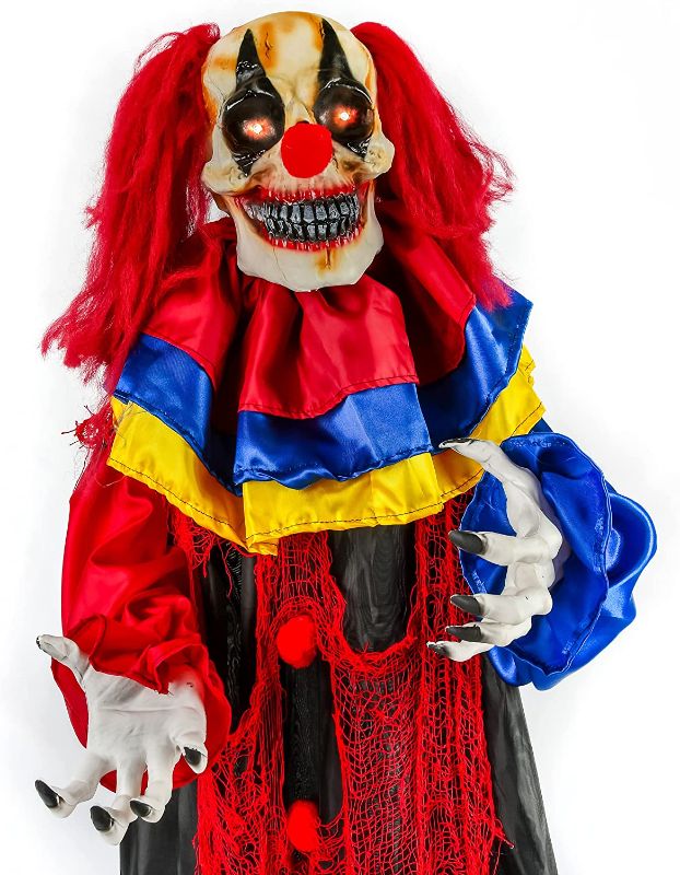 Photo 1 of ****PARTS ONLY****
National Tree Company Pre Lit Animated Creepy Clown, Red, Sound Activated, LED Lights, Battery Operated, Halloween Collection, 63 Inches
