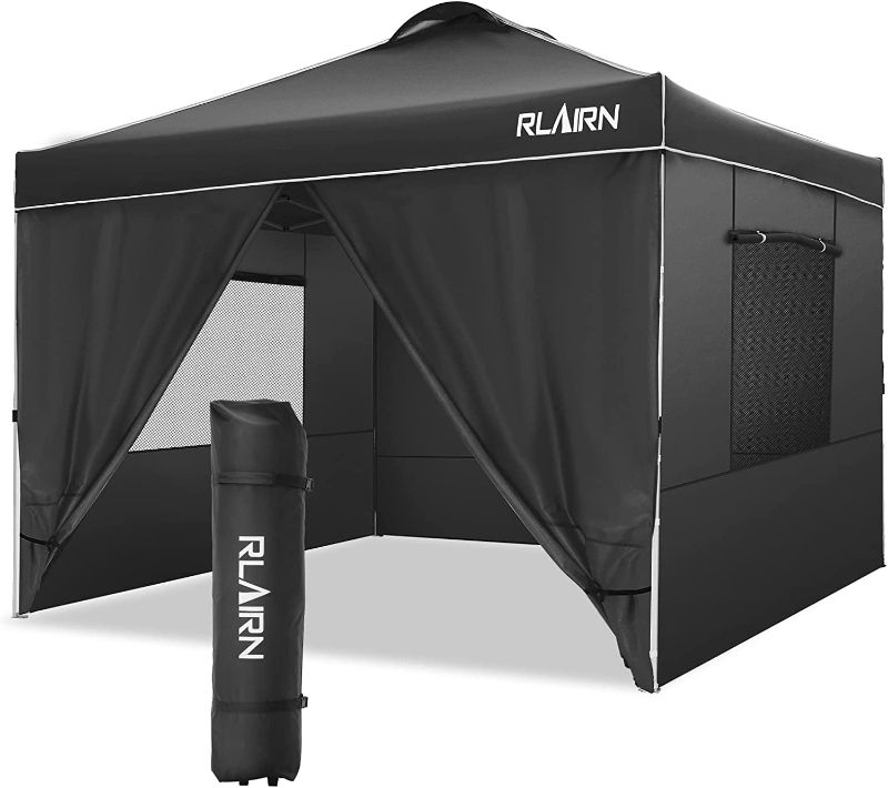 Photo 1 of ****parts only, frame is broken in multiple places***
Pop Up Canopy Tent, RLAIRN 10'X10' Waterproof Instant Gazebo Canopy with 3 Adjustable Height and 4 Removable Sidewalls, UPF50+ Folding Instant Pop Up Gazebo Canopy Shade Tent with Mesh Windows, Black
