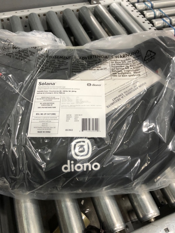 Photo 1 of Diono Solana, No Latch, Single Backless Booster Car Seat, Lightweight, Machine Washable Covers, Cup Holders, Charcoal Gray 2021 Single Charcoal Gray