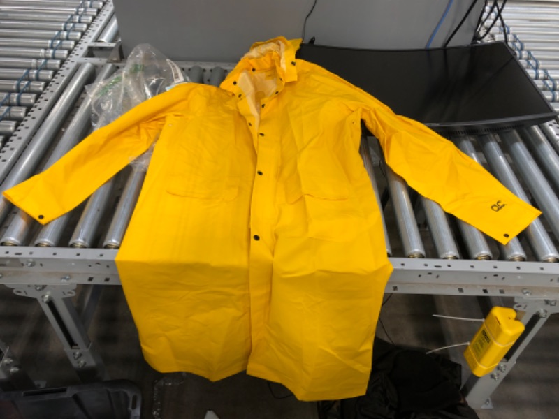 Photo 2 of Custom Leathercraft mens Coat,raincoat trenchcoats, Yellow, Medium US
