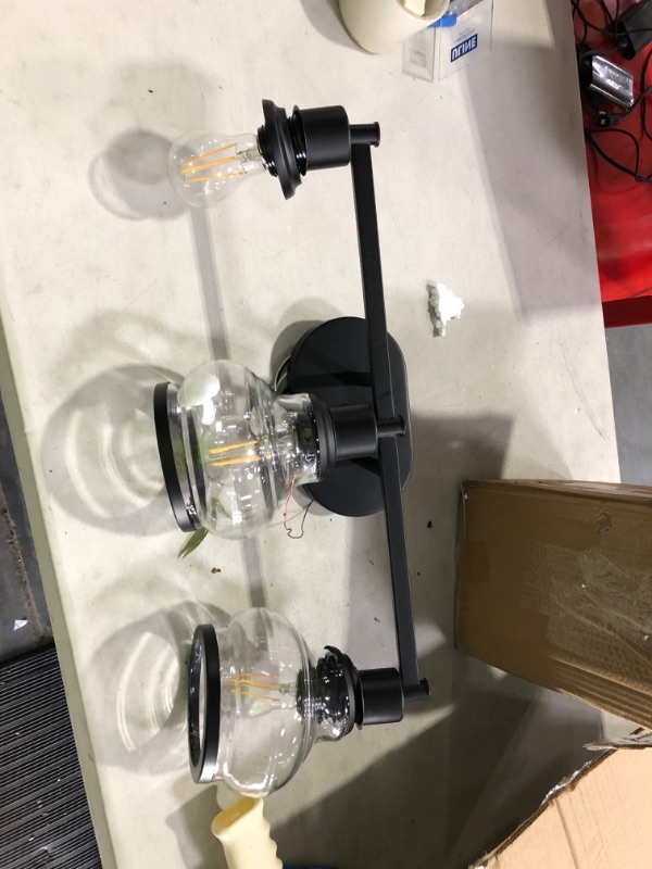 Photo 2 of Ove Decors Theodore VIII - 3 LED Vanity Light, Vintage, Industrial Wall Sconce Fixture in Black Finish
