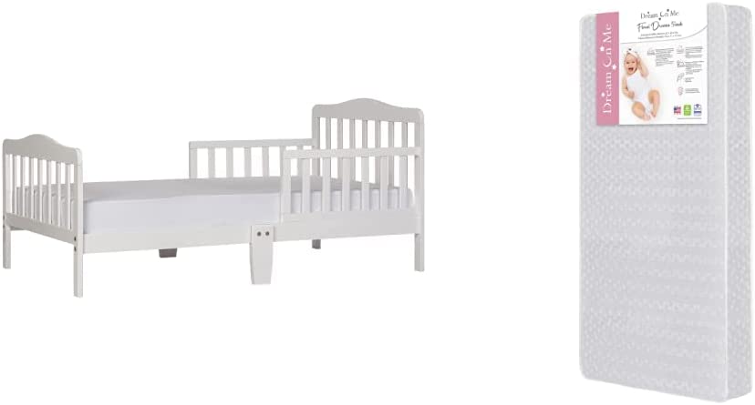 Photo 1 of Dream On Me, Classic Design Toddler Bed and Dream On Me, Honeycomb Orthopedic Firm Foam Standard Crib Mattress
