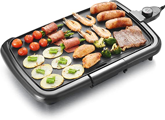 Photo 1 of AEWHALE Electric griddle nonstick 18inch×12inch, Griddle with Removable Drip Tray Temperature Control for Pancake, Burger, Steak, Seafood (18"×12", Black)
