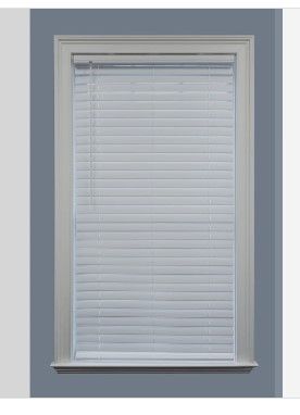 Photo 1 of 2-in Slat Width 45.5-in x 48-in Cordless White Vinyl Room Darkening Horizontal Blinds