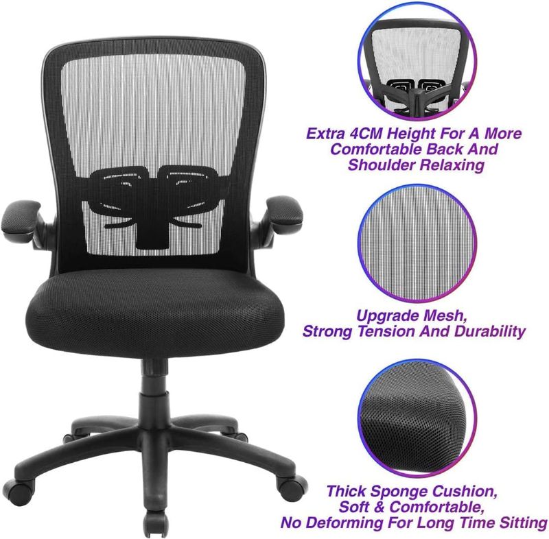 Photo 1 of Office Chair Clearance, Ergonomic Desk Chair with Adjustable Height, Lumbar Support, High Back Mesh Computer Chair with Flip up Armrests, Task Chairs for Home Office - 300lb Executive Chair
